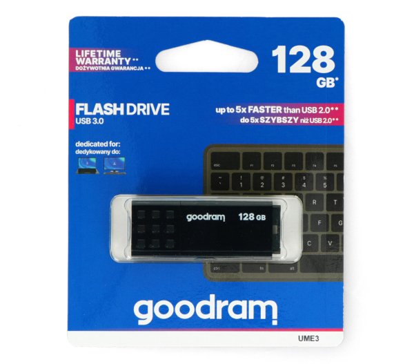GoodRam Flash Drive - USB 3.0 Pendrive - UME3 Black 128 GB