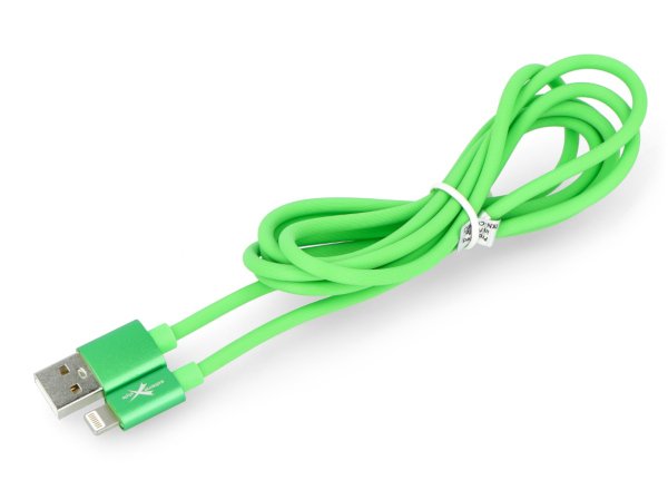 Silikonový kabel eXtreme USB A - Lightning pro iPhone / iPad / iPod 1,5 m zelený