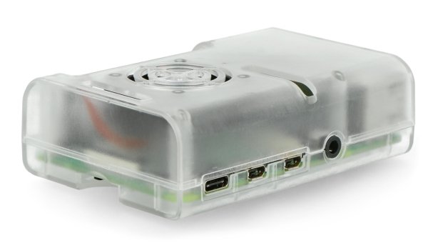 Pouzdro pro Raspberry Pi 4B s ventilátorem - průhledné