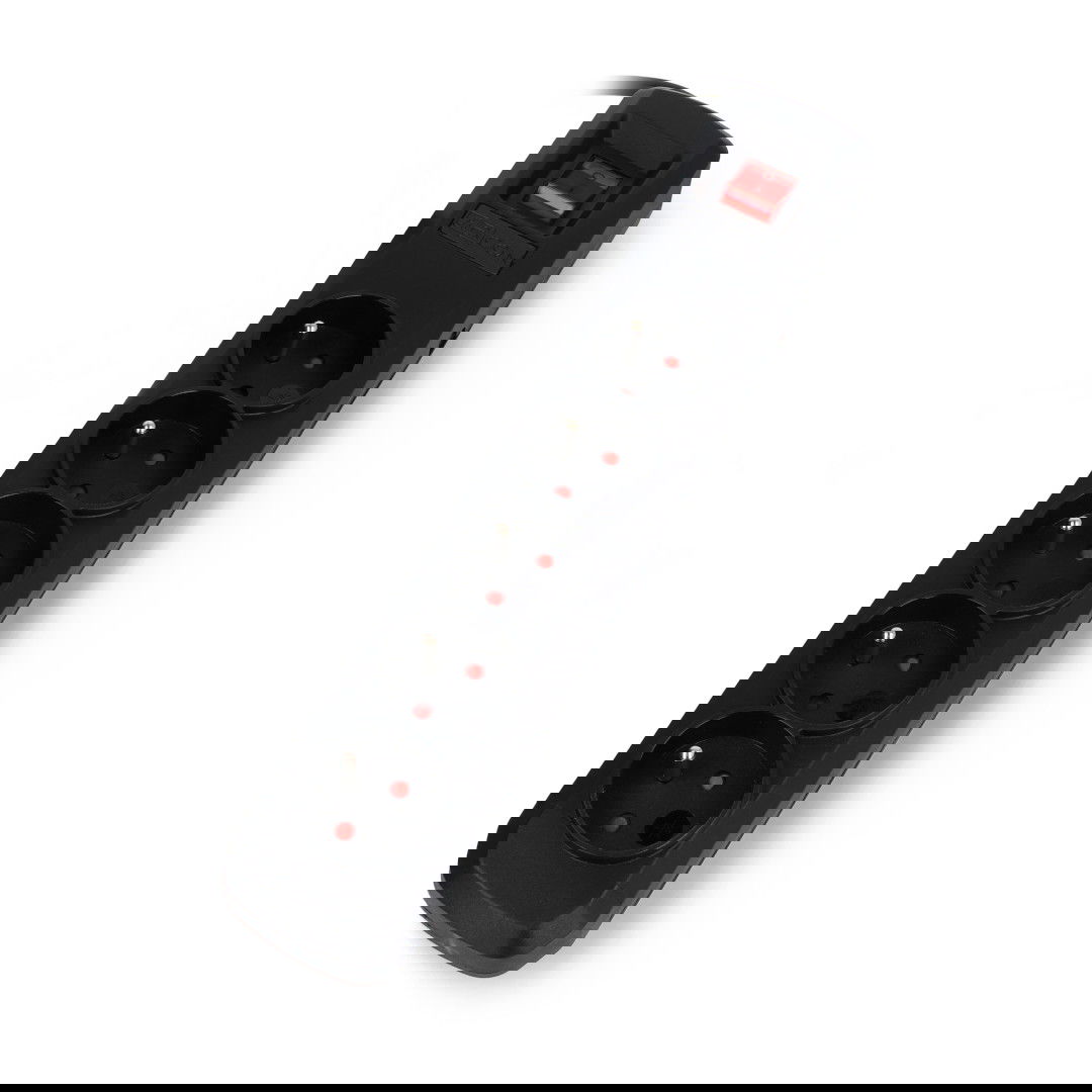 Prodlužovací kabel se zabezpečením Armac R5 černý - 5 zásuvek - 1,5 m