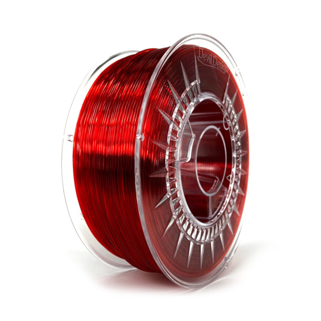 Filament Devil Design PMMA 1,75 mm 1 kg - Rubínově červená Průhledná