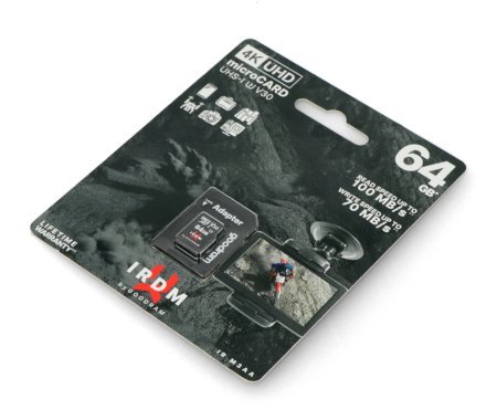 64 GB paměťová karta od společnosti Goodram.