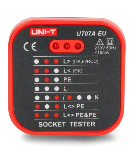 Zkoušečka zásuvek 230V Uni-T UT07A-EU