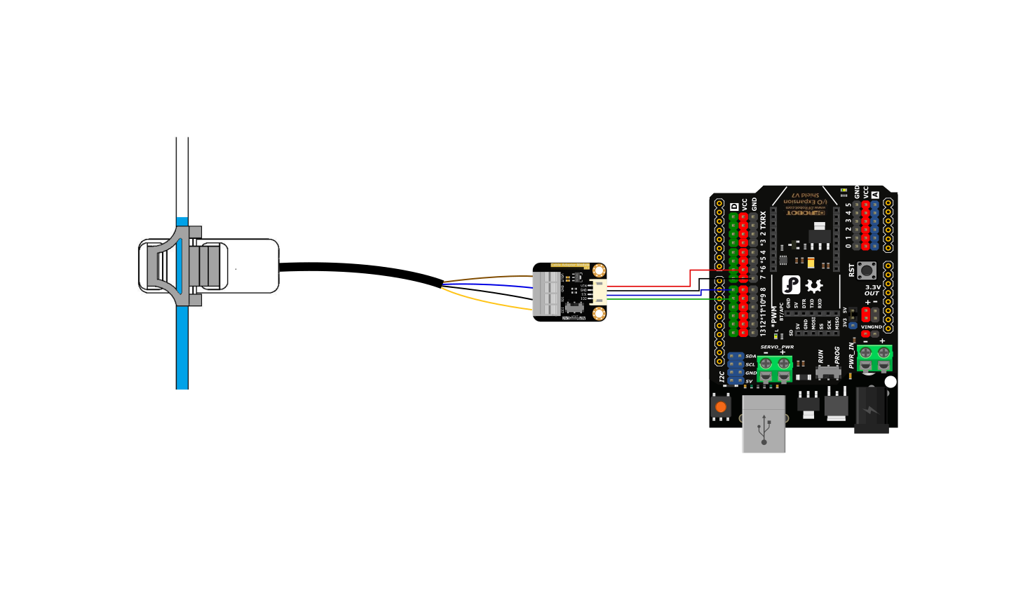 Schéma zapojení senzoru s Arduino.