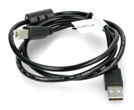 USB A - B 2.0 Lanberg kabel - s feritovým filtrem - černý 1m