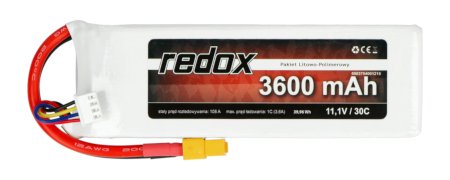 Balení Li-Pol Redox 3600 mAh 30C 3S 11,1V