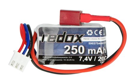 Balení Li-Pol Redox 250mAh 20C 2S 7,4V