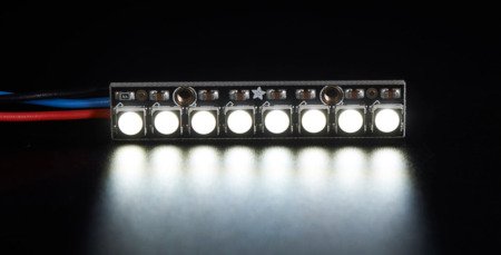 NeoPixel Stick - LED pásek 8 x RGBW 5050 - WS2812B / SK6812 - studená bílá - Adafruit 2869.