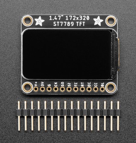 TFT IPS displej - se zaoblenými rohy - 1,47'' 320 x 172 px - pro Raspberry Pi a Arduino - Adafruit 5393.