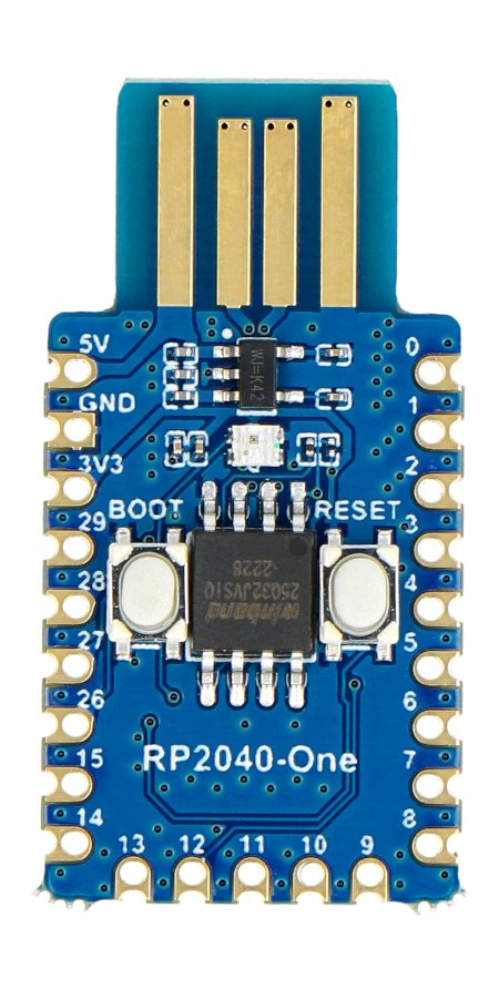 RP2040-One s mikrokontrolérem od Raspberry Pi Foundation.