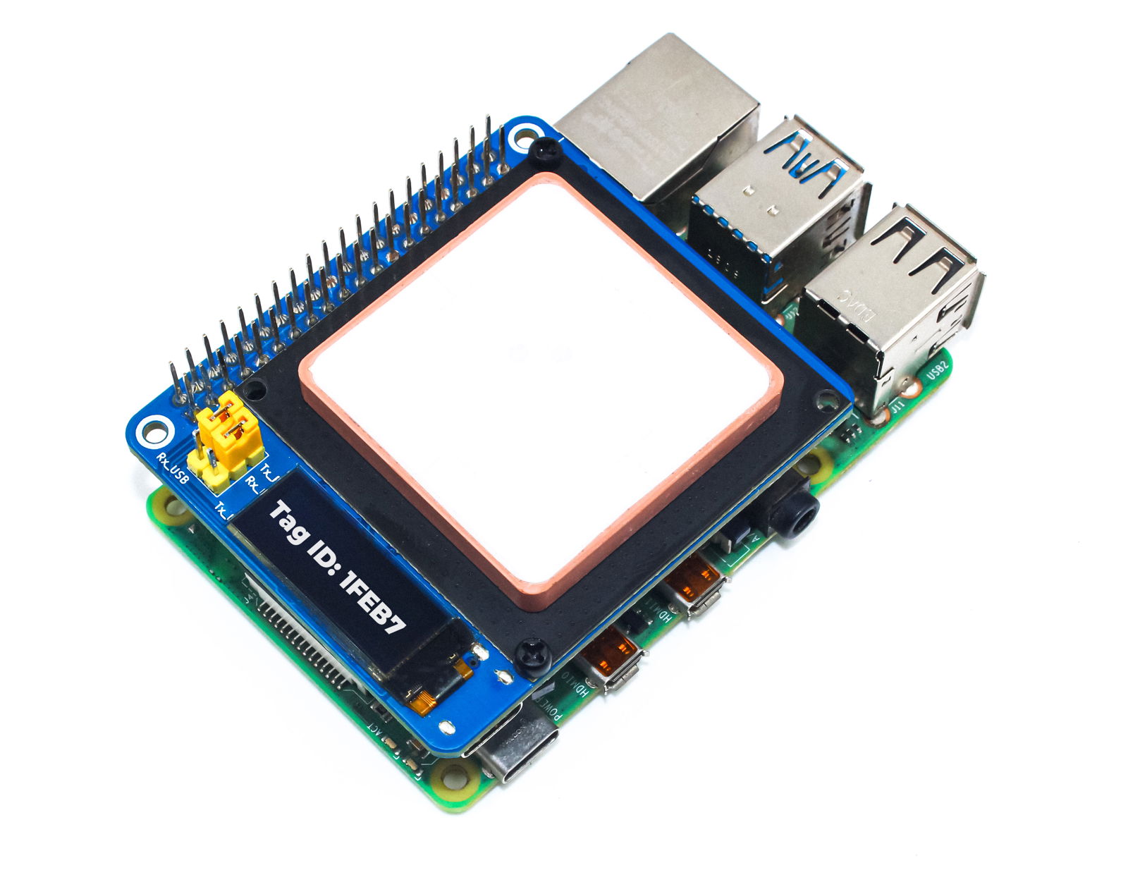 UHF RFID Lite HAT - UHF RFID čtecí modul s funkcí čtení a zápisu pro Raspberry Pi - SB Components 26081