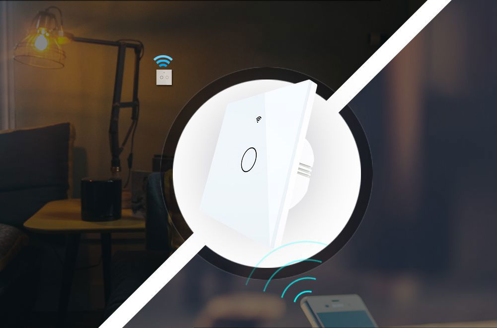 Tuya - dotykový nástěnný vypínač - WiFi / Bluetooth - 1-kanálový - Moes WRS-EU1-WH-MS