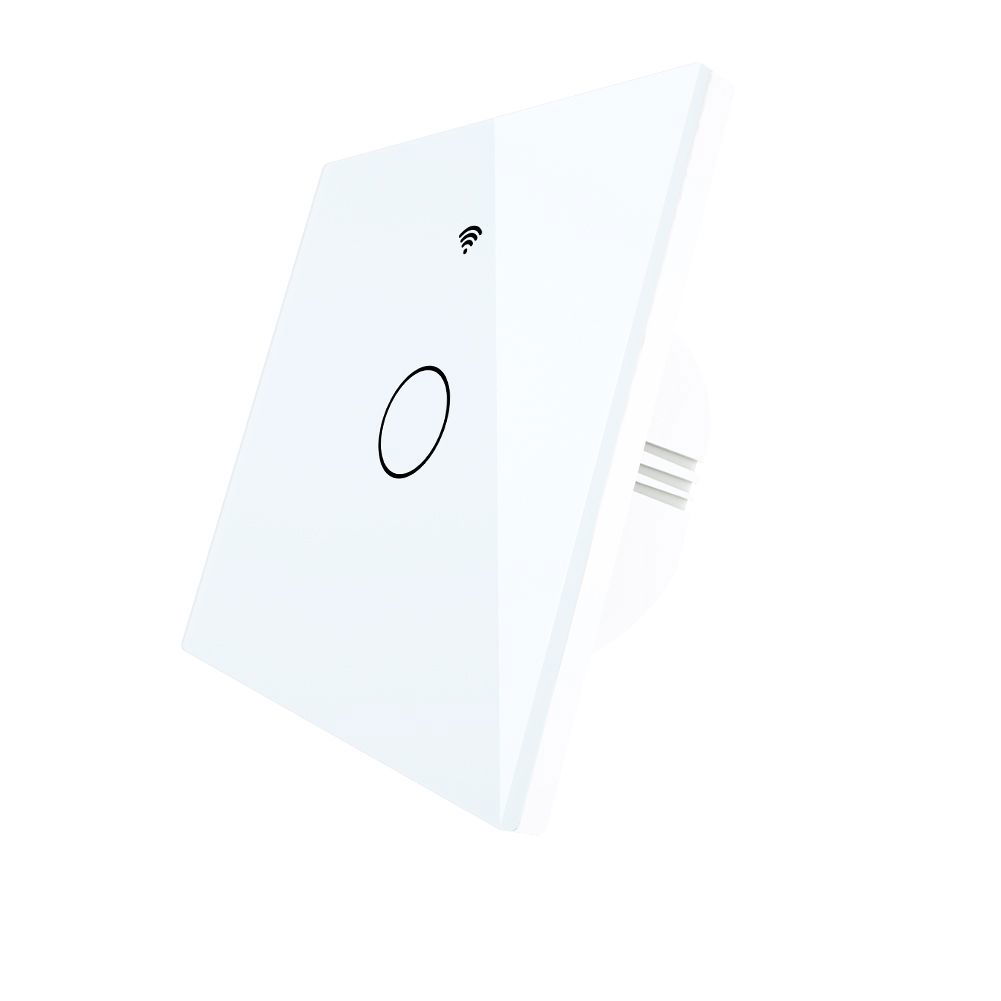 Tuya - inteligentní dotykový nástěnný vypínač - WiFi/Bluetooth - 1-kanálový bez N - Moes WRS-EU1-L-WH-MS