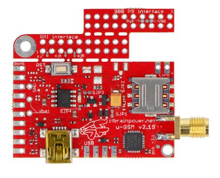 2G / GSM modul - u-GSM shield v2.19 M95FA - pro Arduino a Raspberry Pi - SMA konektor