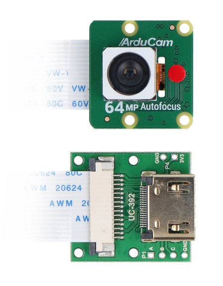 64 MPx fotoaparát s autofocusem pro Raspberry Pi - CSI-HDMI adaptér - ArduCam B0399B0091