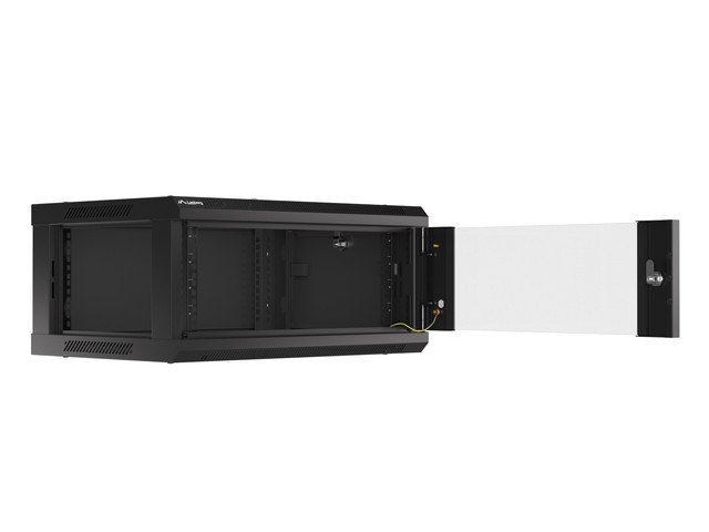 Závěsná racková instalační skříň - 19'' 4U 600 x 450 mm - černá - Lanberg WF01-6404-10B