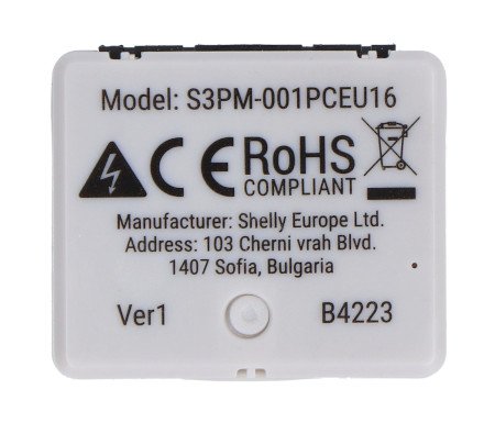 Shelly PM Mini Gen3 – Chytrý měřič energie 240V/16A WiFi/Bluetooth – 1 kanál – Aplikace pro Android/iOS