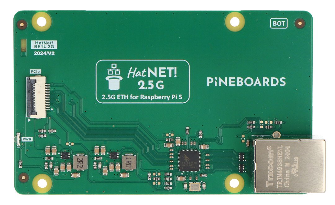 HatNET! 2.5G – Ethernet overlay pro Raspberry Pi 5