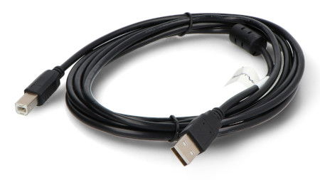 Lanberg USB A - USB B 2.0 kabel - s feritovým filtrem - černý - 3 m