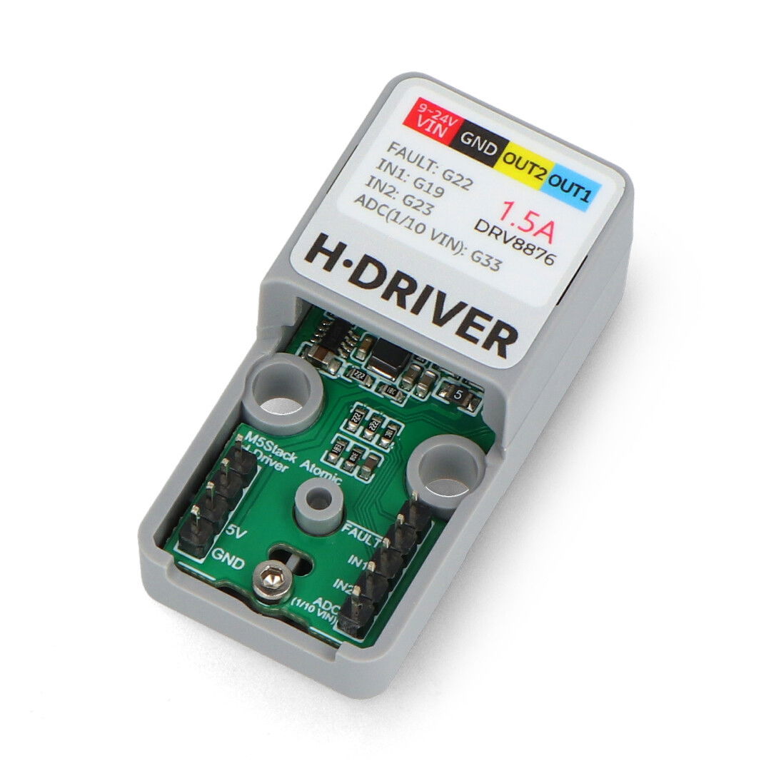 Atomic H-Driver Base - ovladač motoru - DRV8876 - rozšiřující modul pro M5Atom - M5Stack A092