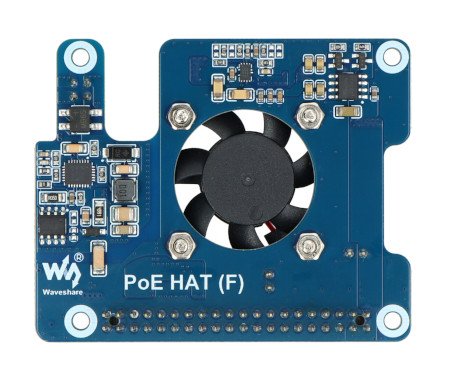 Power Over Ethernet HAT (F) – napájení PoE a síťové překrytí 802.3af/at – pro Raspberry Pi 5 – Waveshare 26399