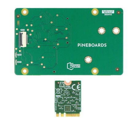 Pinebaords HatDrive! AI - NVMe 2230, 2242 adaptér s Coral Edge TPU pro Raspberry Pi 5