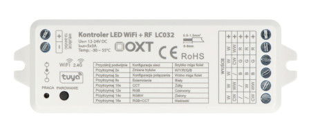 Tuya - RGBW + CCT 5v1 ovladač LED pásku - WiFi / RF SD - Android / iOS aplikace - OXT LC032