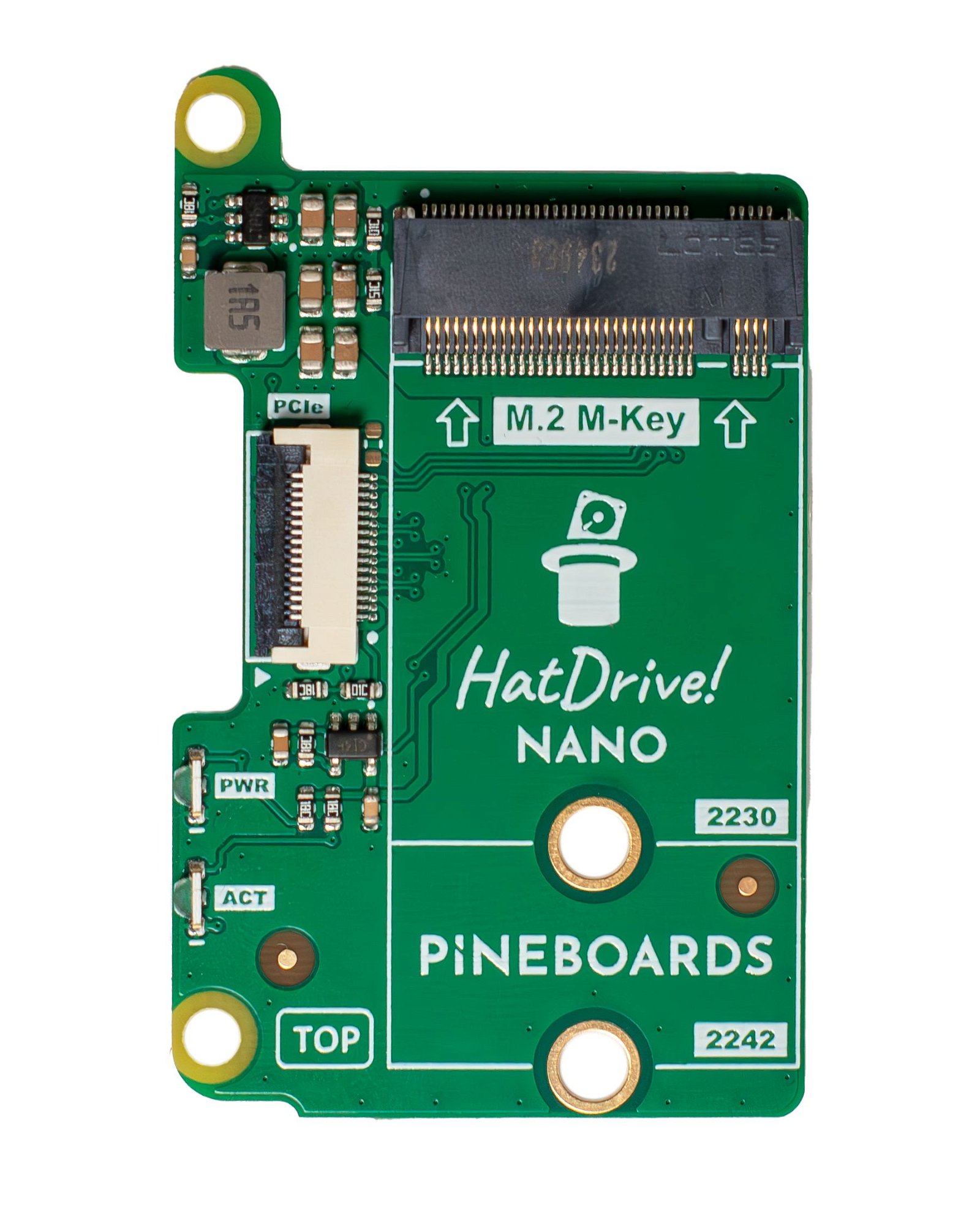 Pineboards HatDrive! Nano - NVMe 2230, 2242 adaptér pro Raspberry Pi 5