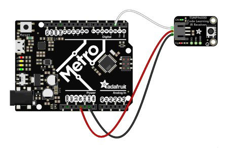 TSMP96000 Code Learning - IR přijímač 20 - 60 kHz - STEMMA JST PH 2 mm - Adafruit 5970