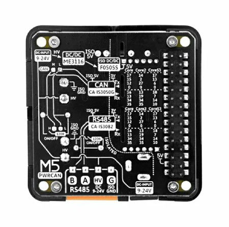 Modul PwrCAN 13.2 - RS485 / CAN s izolací - 9-24V - rozšiřující modul pro M5Core - M5Stack M139