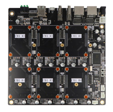 DeskPi Super6C Raspberry Pi CM4 Cluster Board – základní deska Mini-ITX pro 6 modulů Raspberry Pi CM4