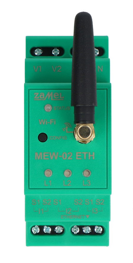 Zamel Supla MEW-02 ETH - monitor spotřeby el.energie 3F+N WiFi - 3x SC-16 100 A transformátor