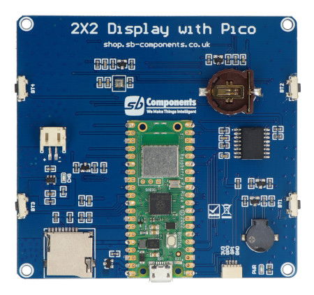 Modul 4 čtvercových IPS TFT displejů 1,54'' 240 x 240 px - Raspberry Pi Pico W, RTC, BME280 - Komponenty SB SKU30293