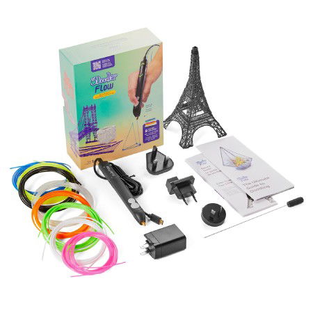 3D tiskové pero 3Doodler Flow Essentials - sada 8 filamentů + příslušenství