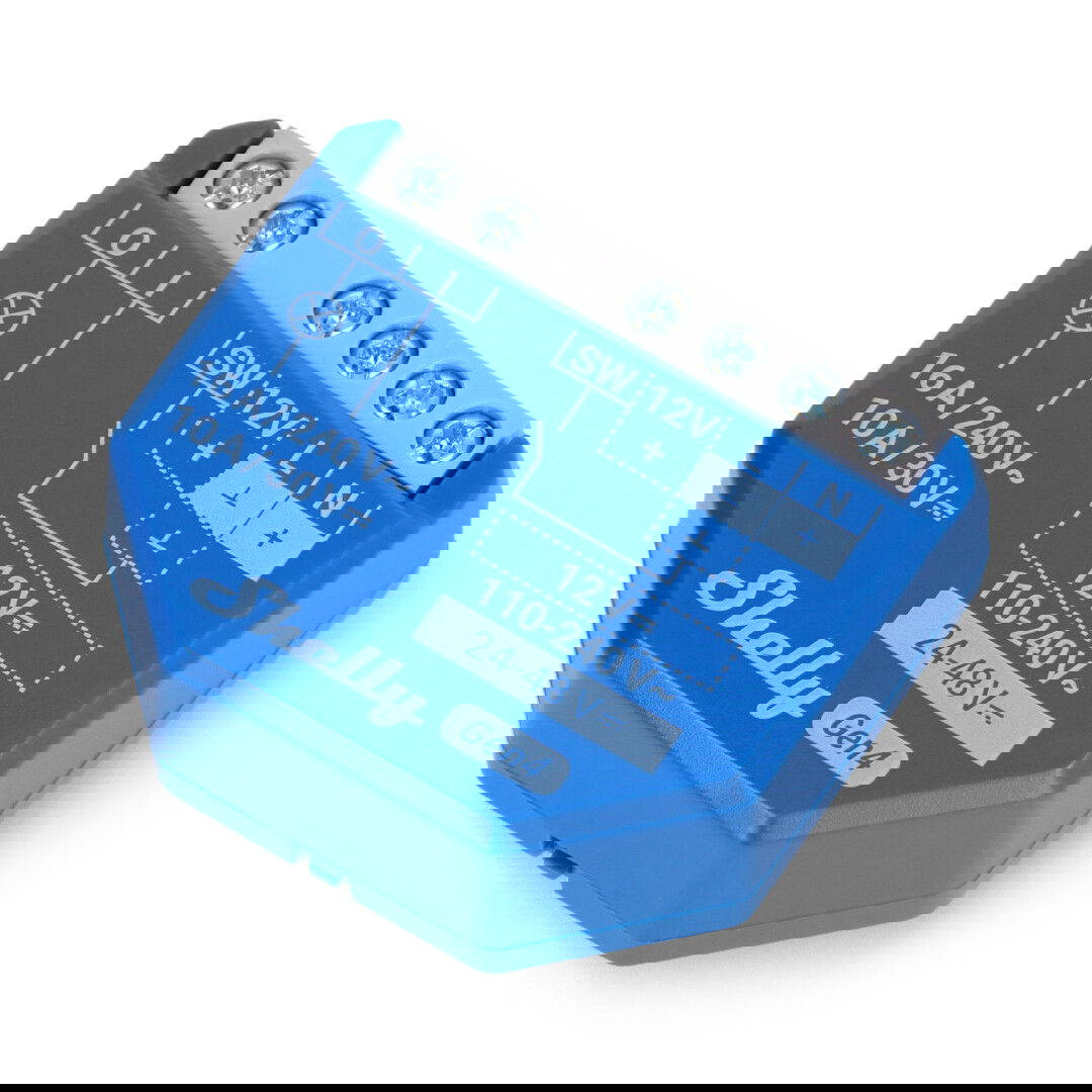 Shelly 1 Gen4 - WiFi/Bluetooth/ZigBee/Matter 16A relé - aplikace pro Android/iOS