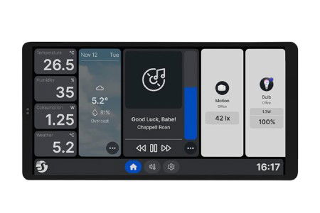 Shelly Wall Display X2 - Inteligentní ovládací panel s 5A relé a barevným displejem WiFi / Bluetooth - bílý
