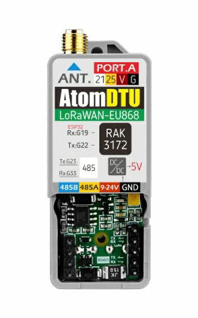 Atom DTU LoRaWANEU868 - Komunikační modul LoRaWAN s anténou - STM32WLE5 - pro vývojové moduly M5Atom - M5Stack A152-EU868