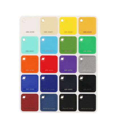 Vzorky bambusových filamentů - sada vzorků filamentů Bambu Lab - 80 ks.