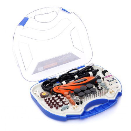 Mini bruska - vrtačka Kraft&Dele 270 W + příslušenství 210 dílů - KD10753