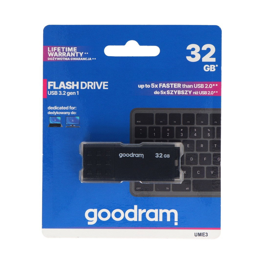 Flash disk GoodRam - USB 3.2 Gen 1 - UME3 černý 32 GB