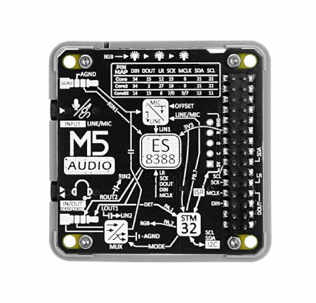 Audio modul s kodekem ES8388 - STM32G030 - pro vývojové moduly M5Core - M5Stack M144