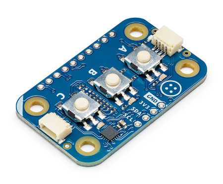 Arduino Modulino Buttons - interaktivní modul se 3 tlačítky a LED diodami - Qwiic - ABX00110