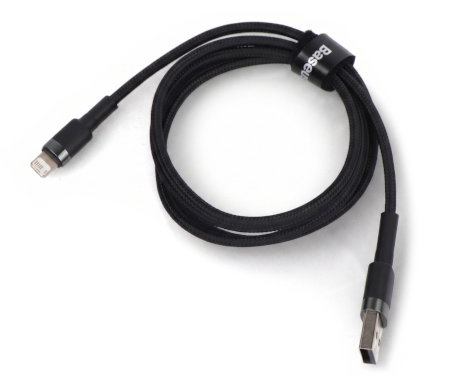 Kabel Baseus Cafule USB A - Lightning, šedo-černý - 1 m