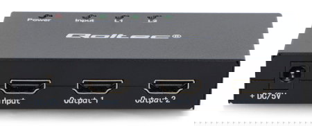 Aktivní rozbočovač 2x HDMI 4K/2K 3,4 Gb/s - Qoltec 51796