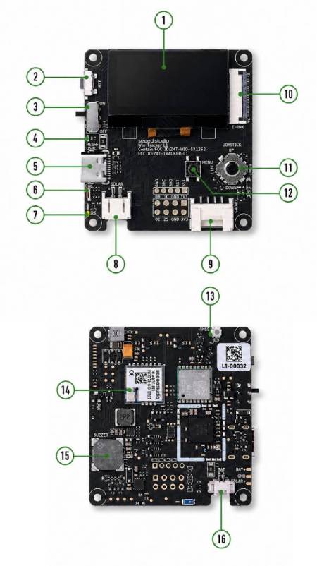 Wio Tracker L1 - Vývojový modul LoRa Meshtastic s GPS, nRF52840 a OLED obrazovkou - Seeedstudio 114993648