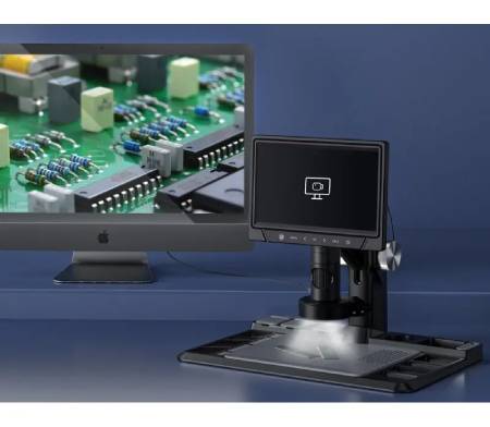 Digitální mikroskop 318C - 1600x 12 MPx 28 LED - HD IPS 10,1'' displej + bezdrátové dálkové ovládání
