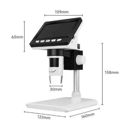Digitální mikroskop 307B - 1000x 2 MPx 8 LED - 4,3'' LCD displej