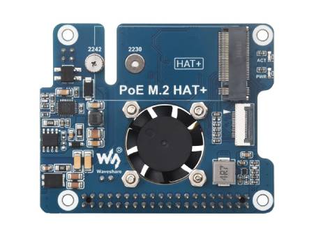 PoE M.2 HAT+ - PCIe adaptér pro NVMe M.2 disky s podporou PoE - pro Raspberry Pi 5 - Waveshare 28411