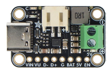 Modul nabíjení baterií Li-Pol / Li-Ion 5V bq25185 s USB typu C / DC / solárním panelem - Adafruit 6106
