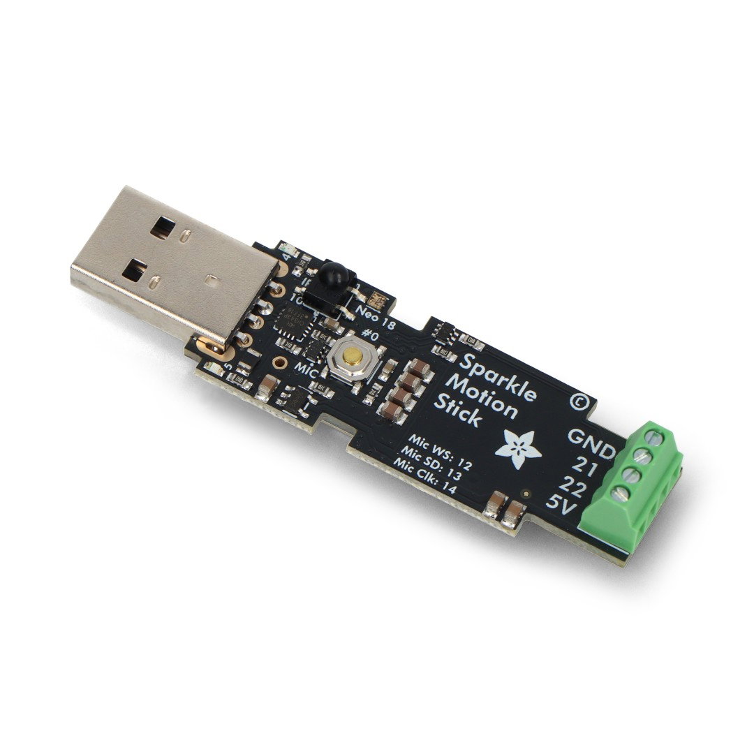 Sparkle Motion Stick - ovladač pro adresovatelné WLED pásky a LED diody - ESP32 - USB - Adafruit 6332